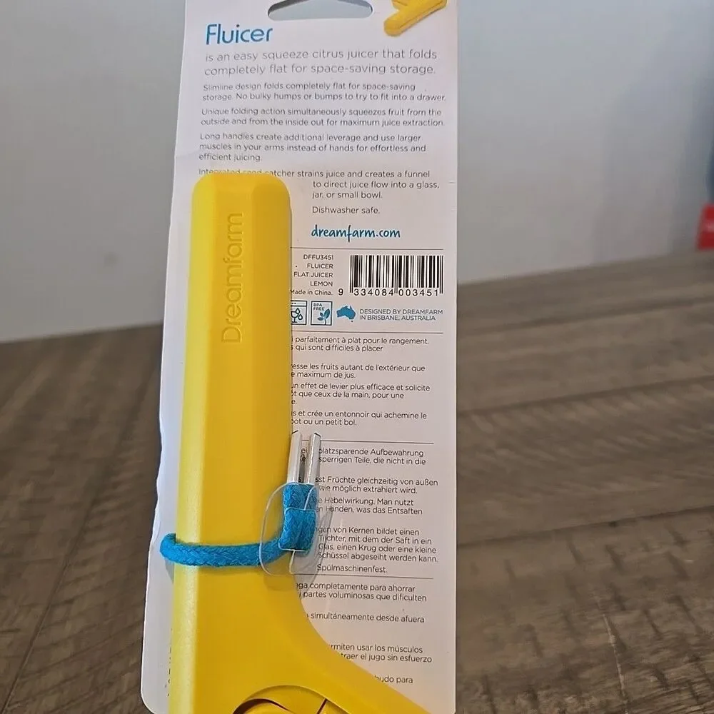 Dreamfarm Fluicer Easy-Squeeze Fold-Flat Citrus Juicer - Lemon/ Lime/ Orange NEW